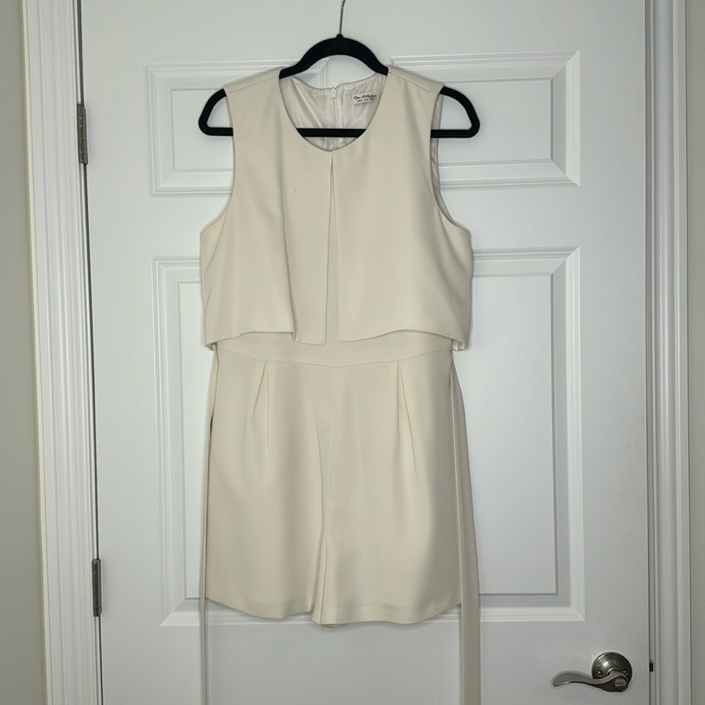 Miss Selfridge’s cream short belted jumpsuit